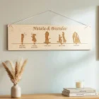 Holztisch 55 cm breit mit Zeitachse und Namen