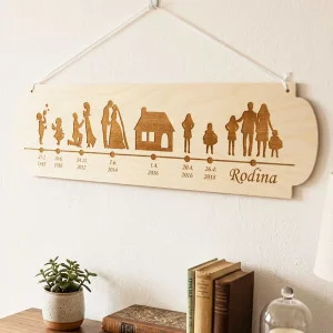 Wooden sign love story width 55cm
