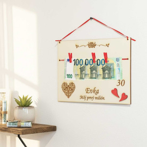 My first million wooden plaque 30x22cm 2