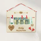 Mein erstes Million-Holzschild 30x22 cm