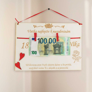 Gift for 18th birthday: wooden board 30x22cm