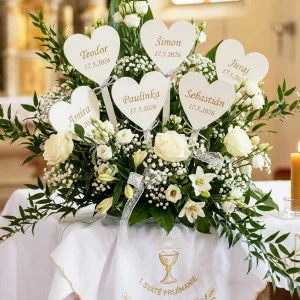 Church decoration for 1st Holy Communion HEART with name and date 2
