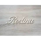 Nápis "Rodina" s opálenými hranami k rodinnému kalendáru