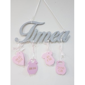 Gift for a newborn light grey-pink color