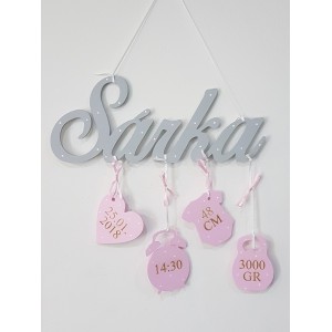 Gift for a newborn light grey-pink color 2