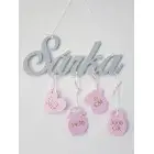 Darček pre novorodenca farba sivo-ružová svetlá