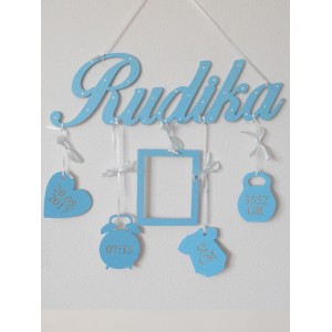 5 Anhänger mit dem Namen Farbe Blau 2