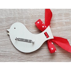 Holz-Brosche für den Kinderwagen mit Namen-Vogel 2