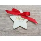 Wooden stroller brooch with the name-star