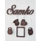 5 závesných doplnkov s menom farba čokoládová