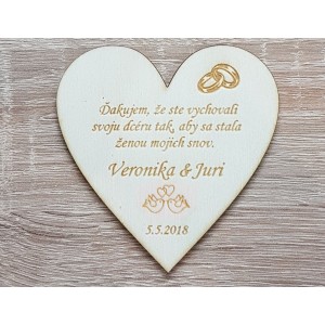 Hochzeitsmagnete 9x9x0,3 cm - sie haben ihre Tochter aufgezogen