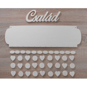 Wooden family calendar with clean edges type A with the inscription "Family or Calendar"