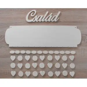 Wooden family calendar with clean edges type A with the inscription "Family or Calendar"