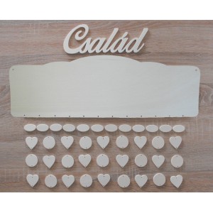 Holz Familienkalender mit klaren Kanten Typ B mit der Aufschrift "Familie oder Kalender"