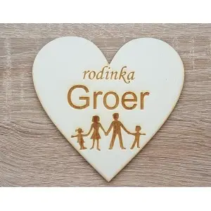 Door sign heart width 120mm