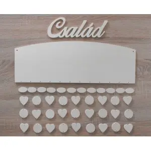 Wooden family calendar with clean edges type C with the inscription "Family or Calendar"