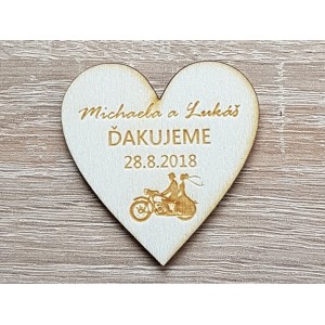 Hochzeitsmagneten B Ehepaar auf Motorrad 55x55x3mm