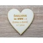 Hochzeitsmagnet mit gravierten drei Herzen 55x55x3mm