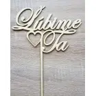 Wooden stake We love You width 20cm
