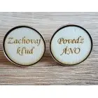 Svadobné manžety okrúhle s textom ÁNO