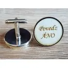 Svadobné manžety okrúhle s textom ÁNO