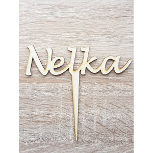 Wooden spike with name for cake width 150mm