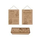 Pamätné krabičky a tabuľky s údajmi